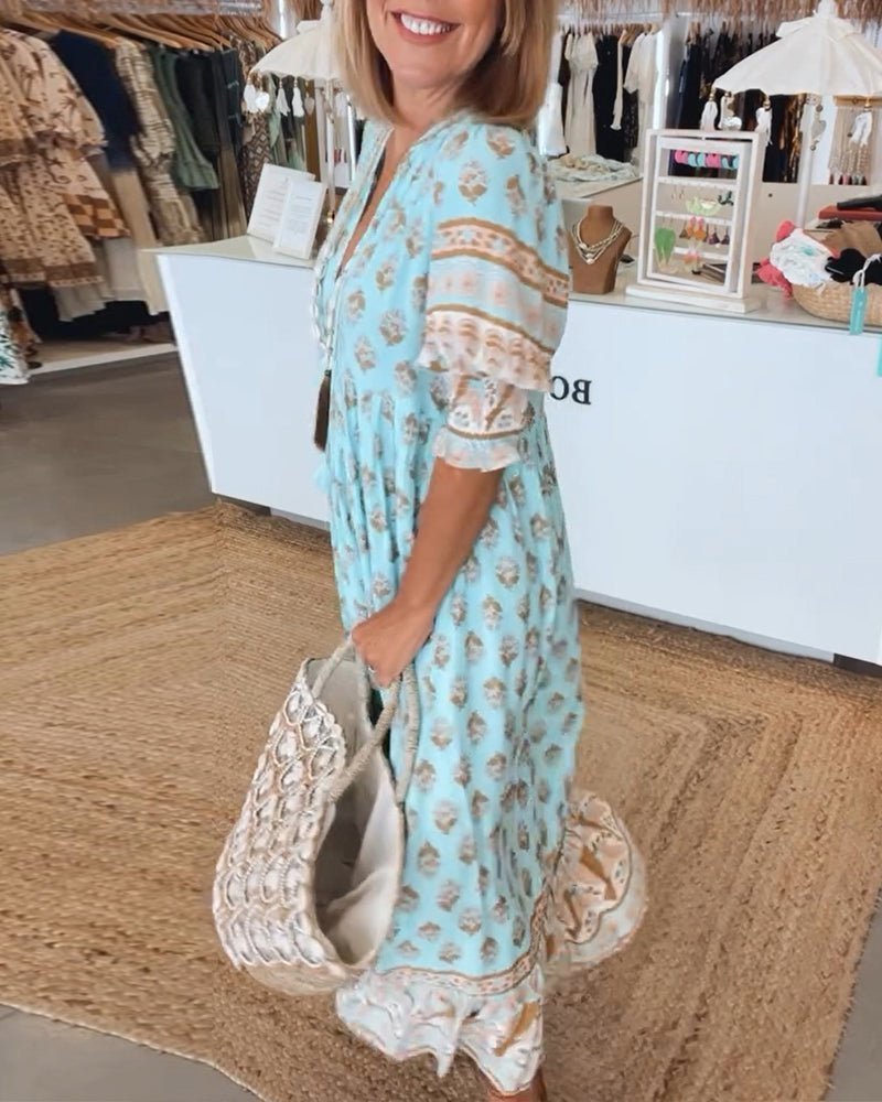 Mana | Robe chic à col V fleurie