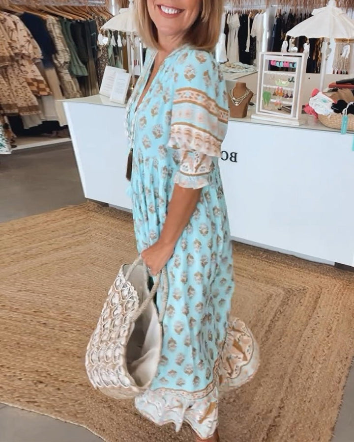 Mana | Robe chic à col V fleurie