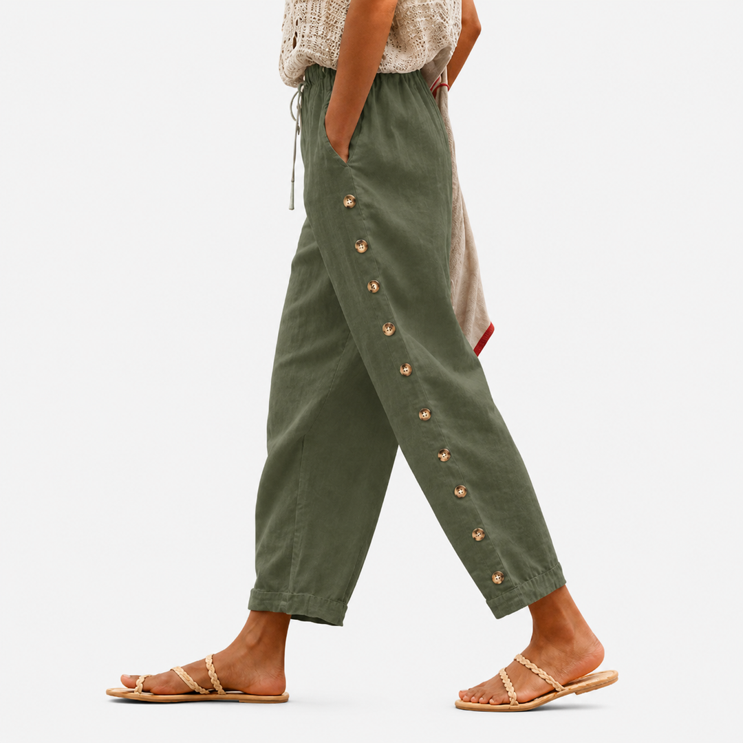 Pantalon à Boutons Olive Grove