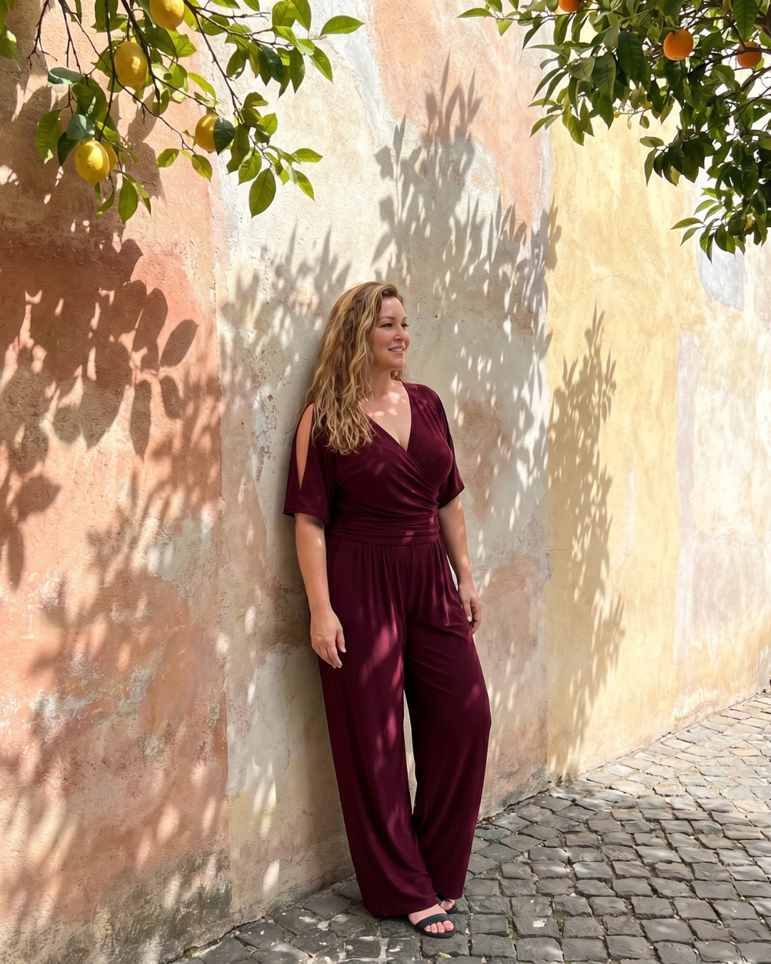 Nyxara | Cold Shoulder Wrap Waist Relaxed Jumpsuit