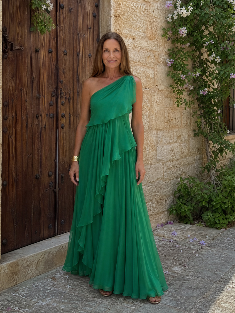Talia | Robe Longue à Volants en Cascade