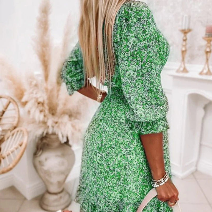 Thessaly™ | Elegant Floral Maxi Dress-