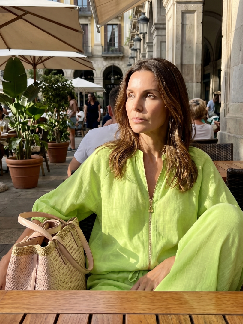 Natalia | Top Blouson with Zip and Wide Leg Pants