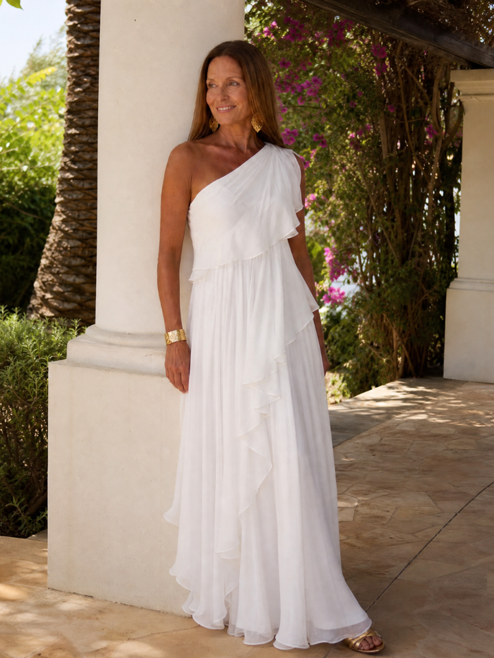 Ela | Robe Longue à Volants en Cascade