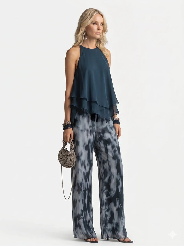 Elegant two-piece chiffon set