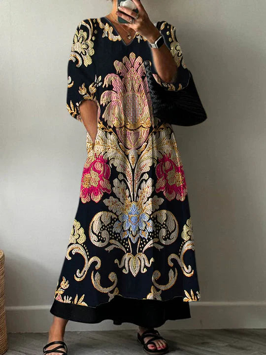 Mona | Elegant Print Dress Clara
