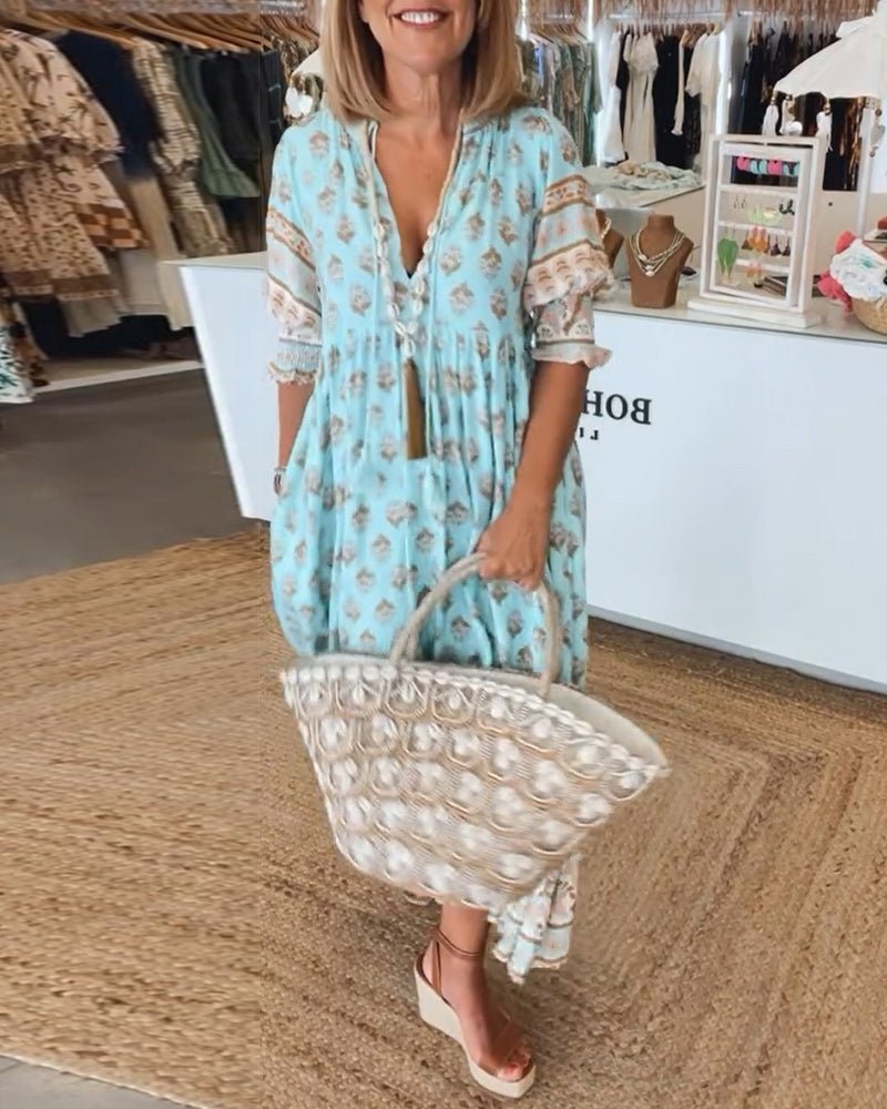 Mana | Robe chic à col V fleurie