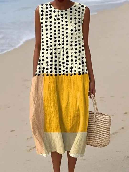 Megan | Vintage Printed Loose Fit Summer Maxi Dress