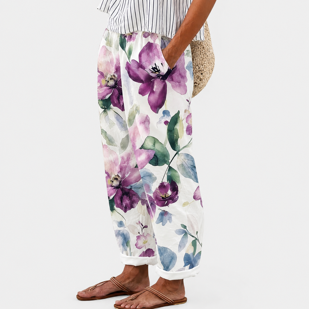Pantalons Confort Lavande Épanouie