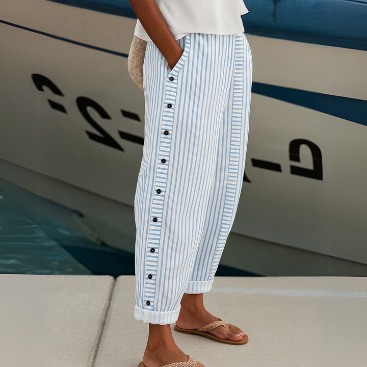 Sharon | Comfortable Striped Loose Fit Summer Pants