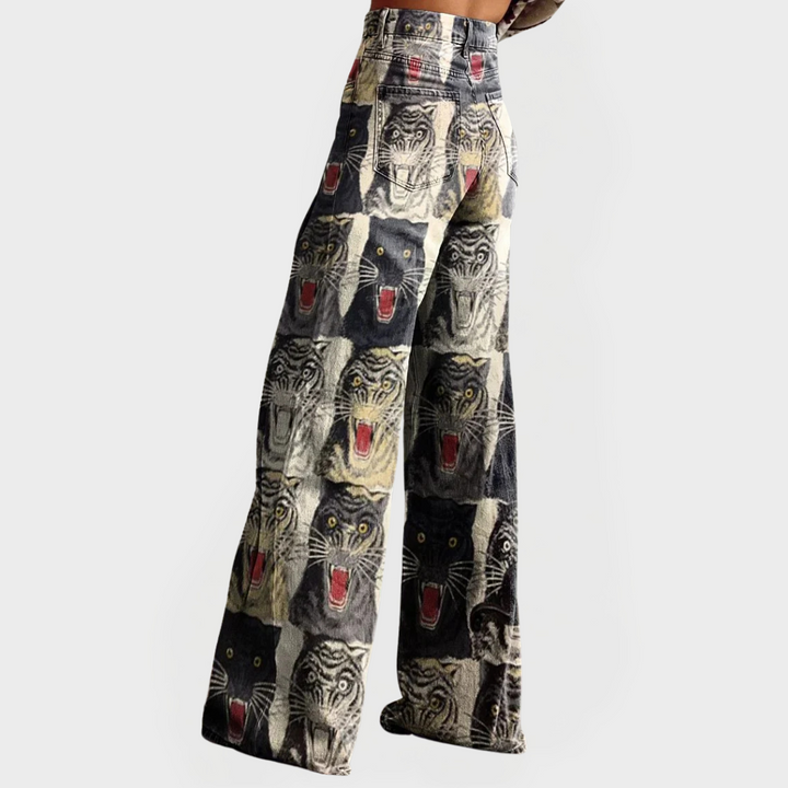 Jeans Stylés avec Jambes Larges et Ajustement Confortable
