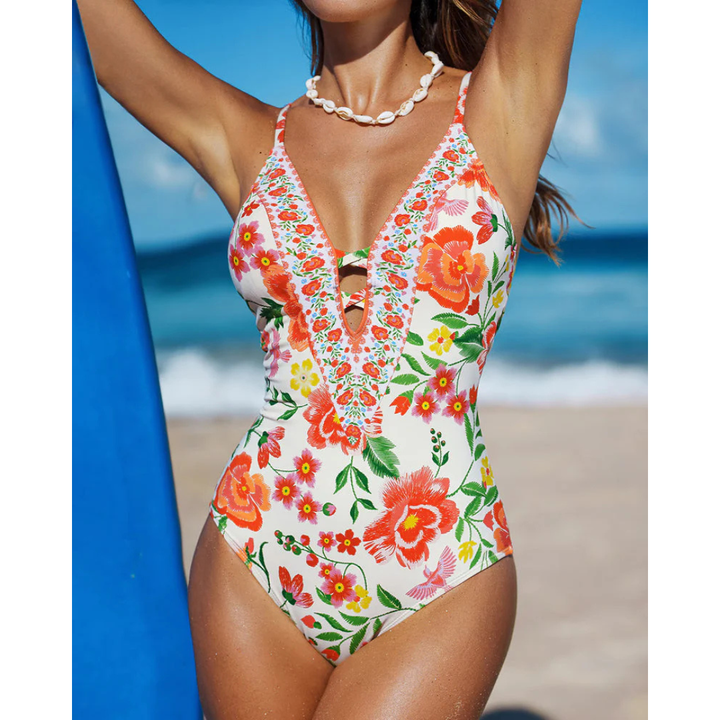 Britt | Boho Swimsuit with Deep V-Neck