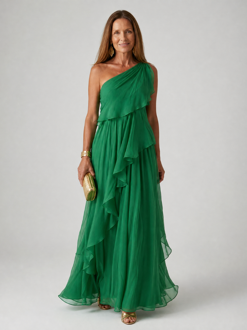Talia | Robe Longue à Volants en Cascade