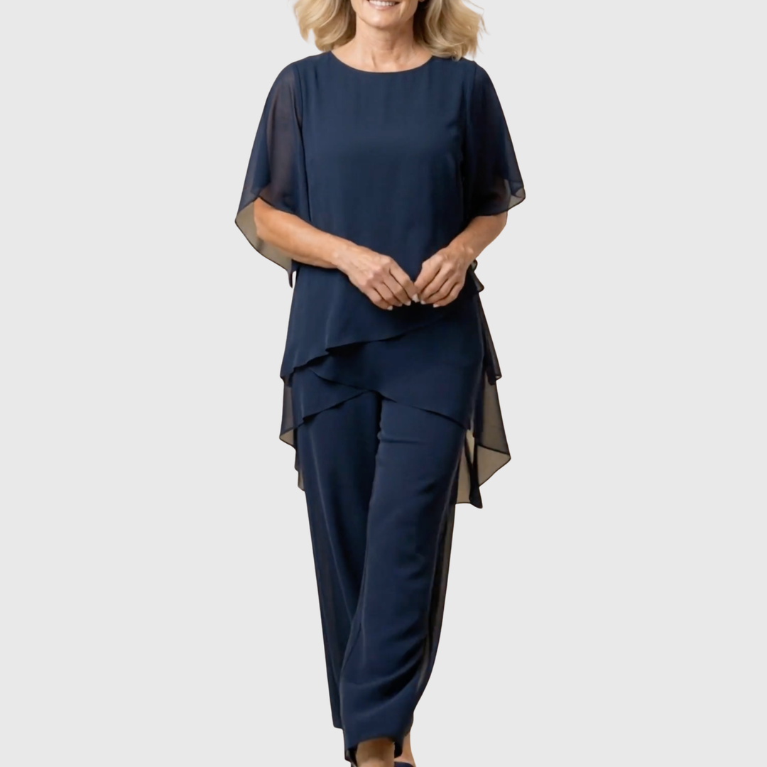 Linda | Two-Piece Set with Draped Palazzo Pants