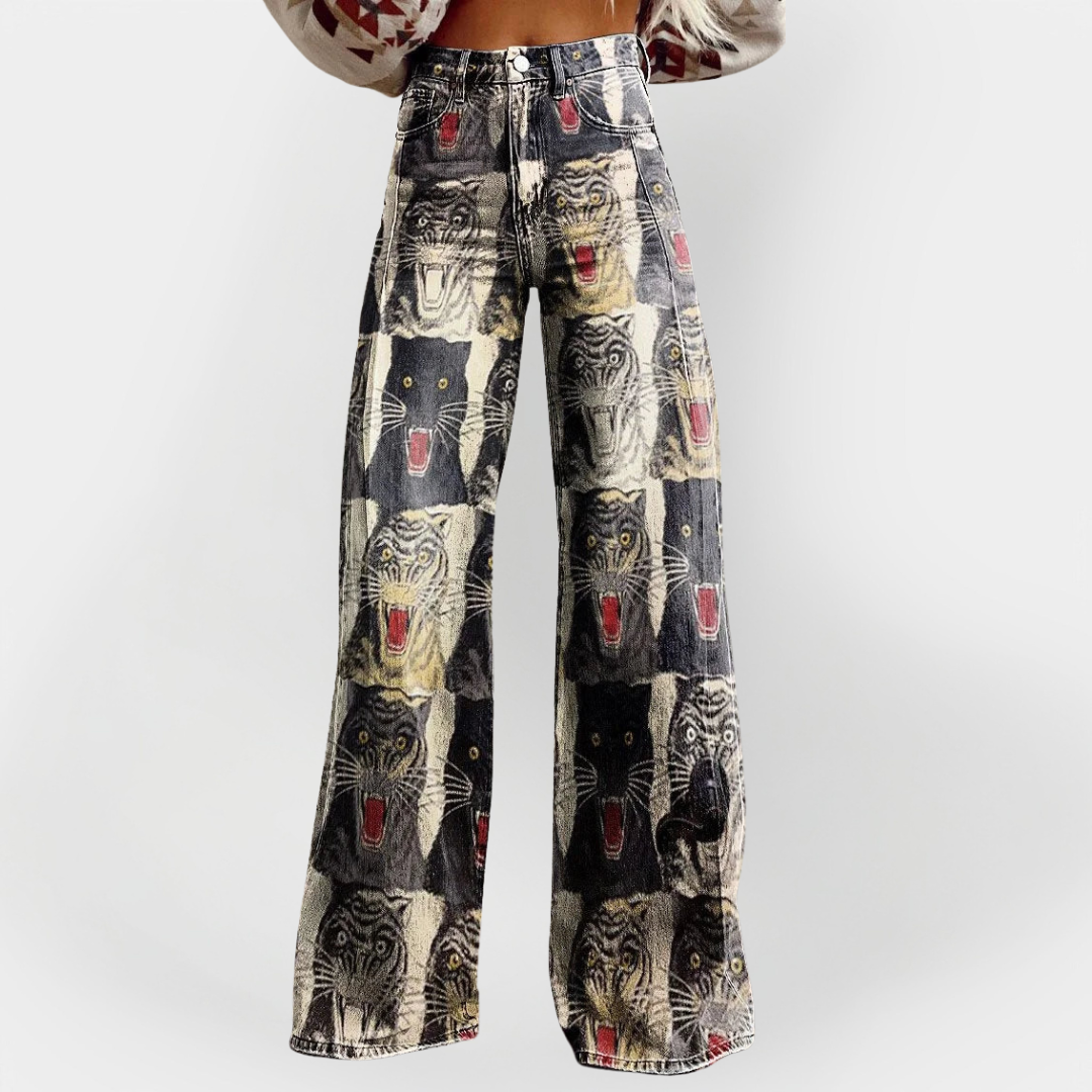 Jeans Stylés avec Jambes Larges et Ajustement Confortable