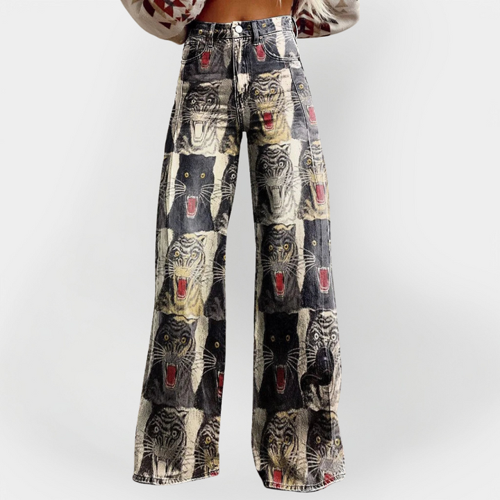 Jeans Stylés avec Jambes Larges et Ajustement Confortable