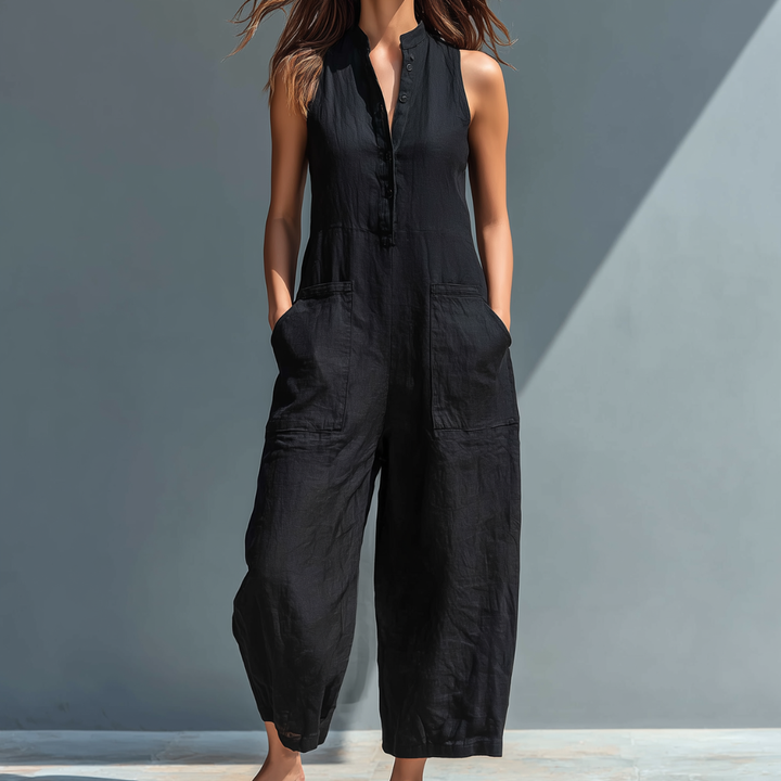 Cecelia™ | Sleeveless Mandarin Jumpsuit
