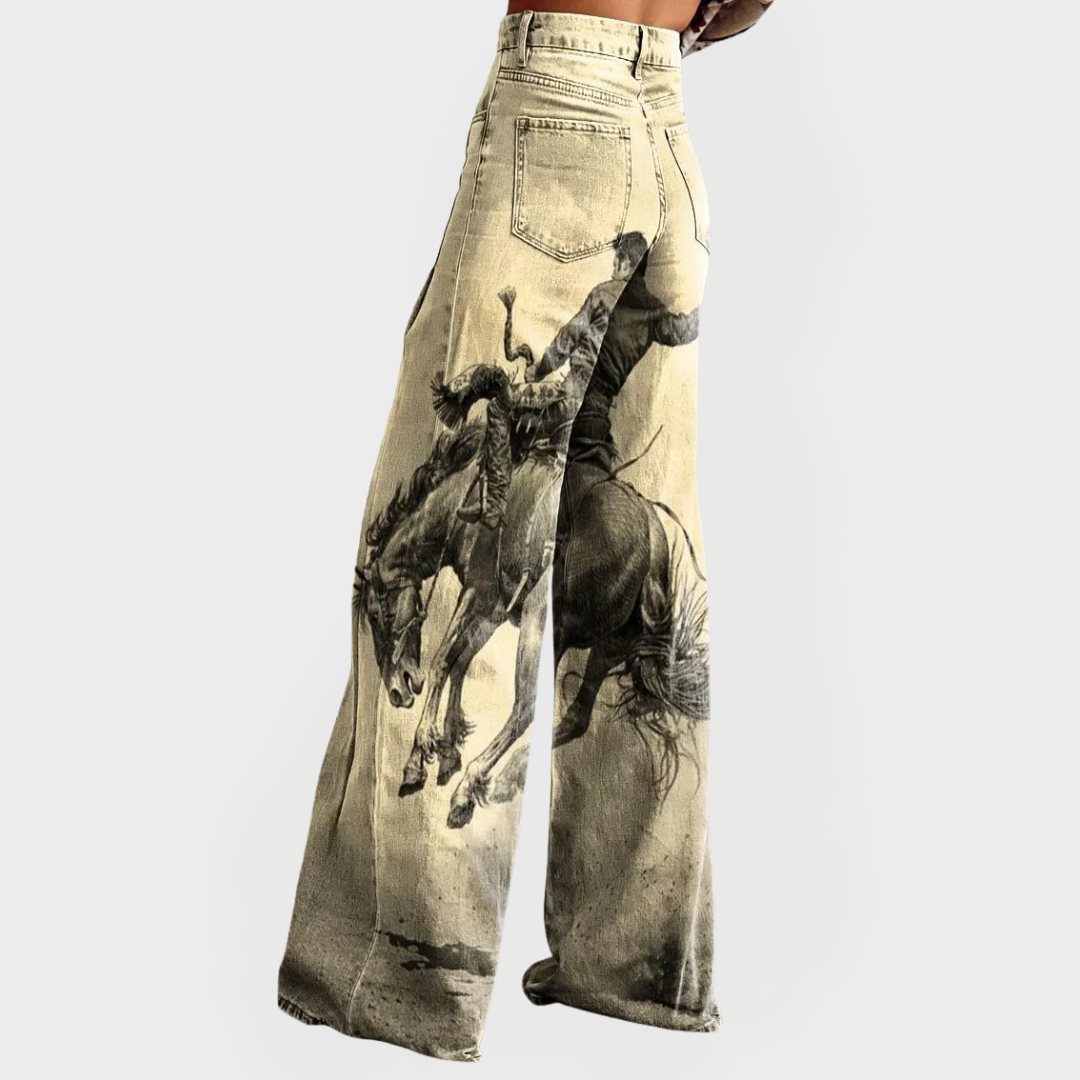 Jeans Confortables avec Jambes Larges et Coupe Détendue