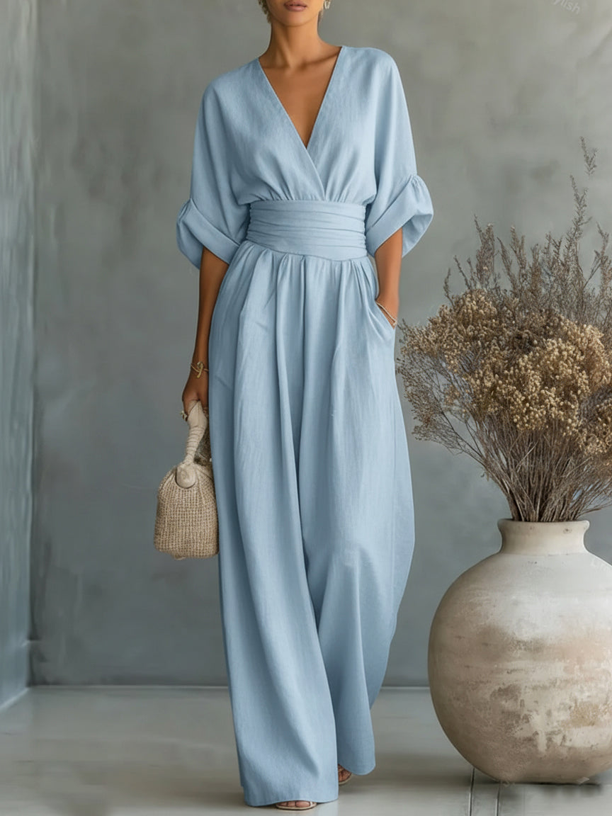 Elegant V-Neck High-Waisted Jumpsuit • S1