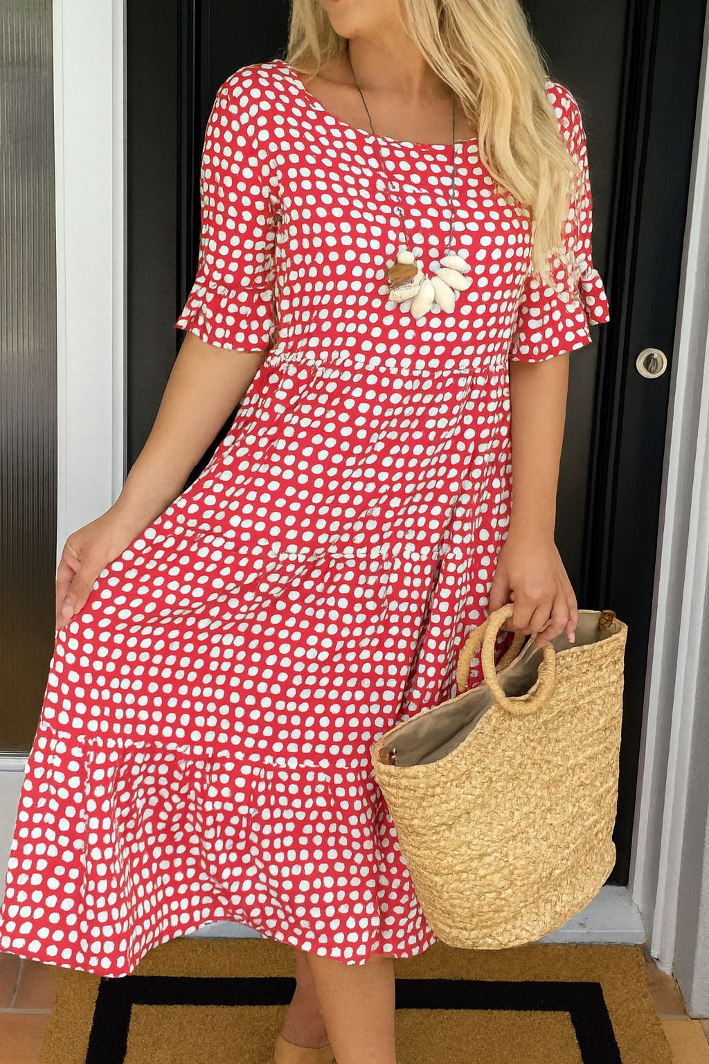Noémie™ — Fluid Elegant Natural Midi Dress