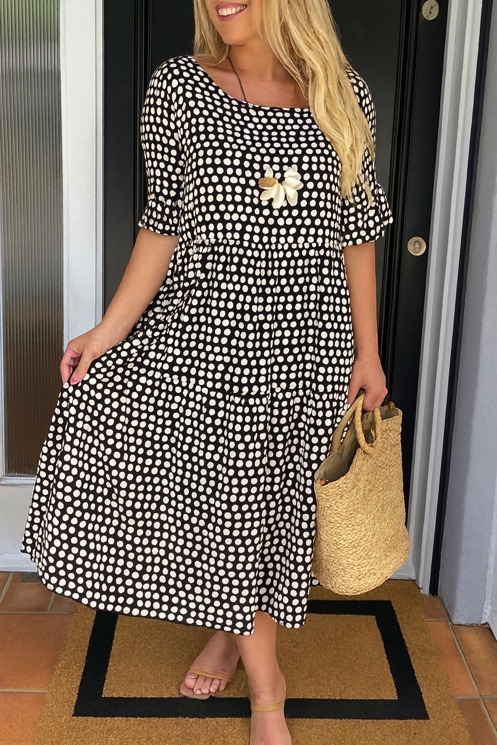 Noémie™ — Fluid Elegant Natural Midi Dress