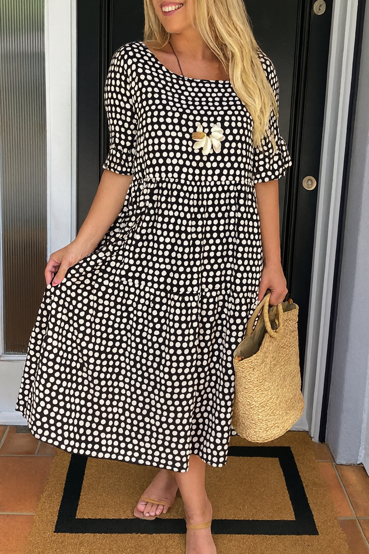 Noémie™ — Fluid Elegant Natural Midi Dress