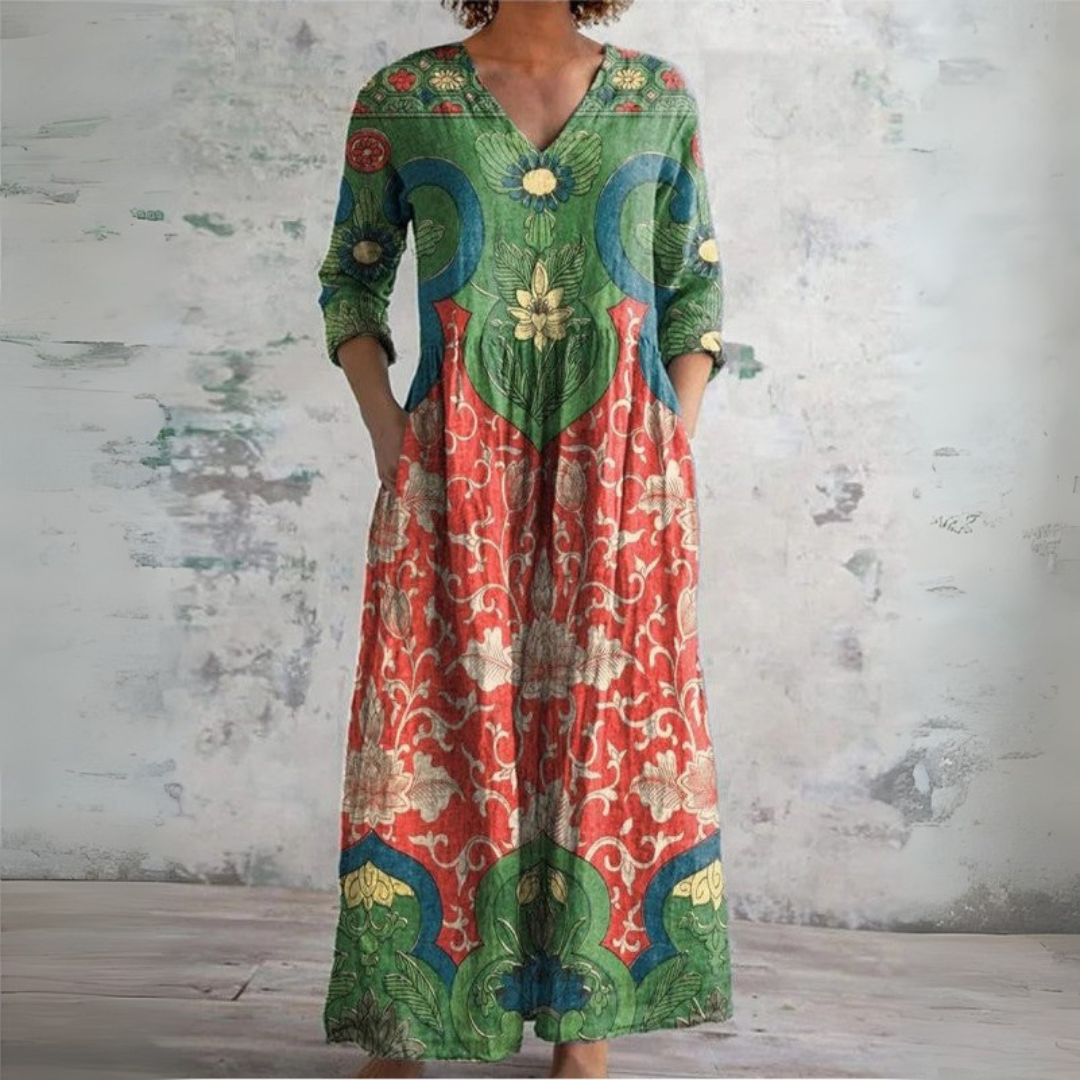 Petra | Vintage Floral Maxi Dress