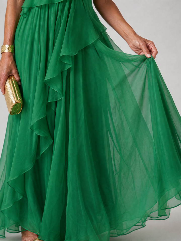 Ela | Robe Longue à Volants en Cascade