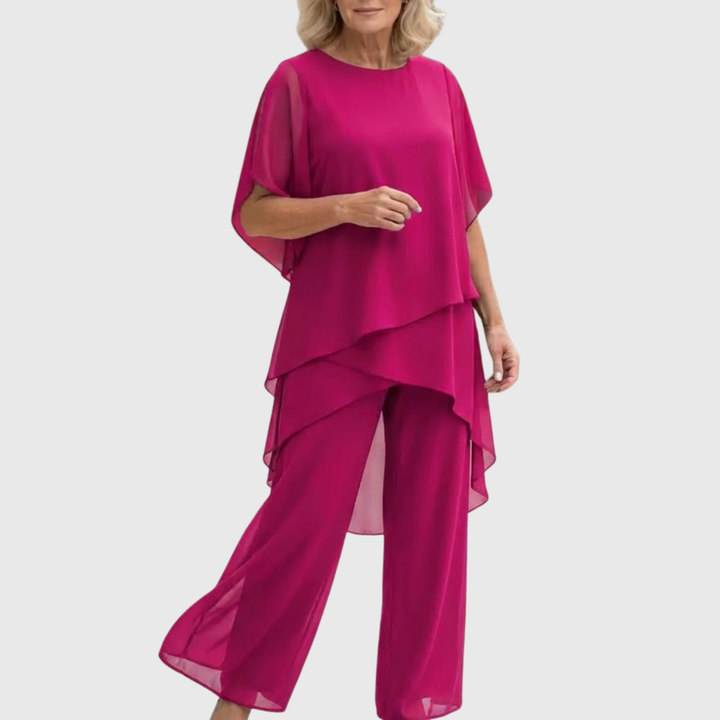 Linda | Two-Piece Set with Draped Palazzo Pants
