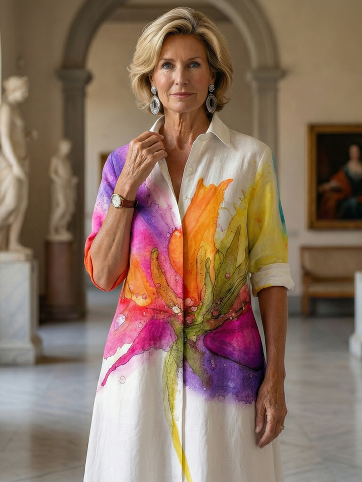 DELACROIX | Robe de Jardin Peinte Ulyssa