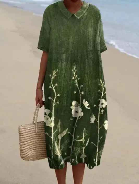 Margaret - Vibrant Floral Garden Print Flowy Summer Dress