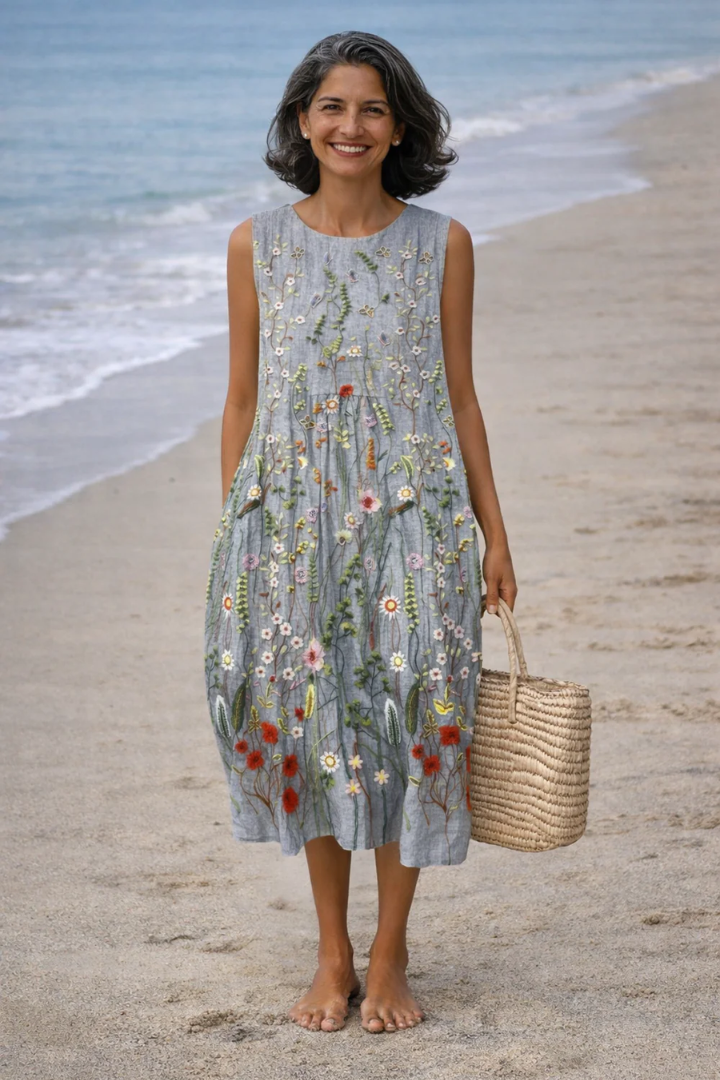 Maya | Striped Midi Dress