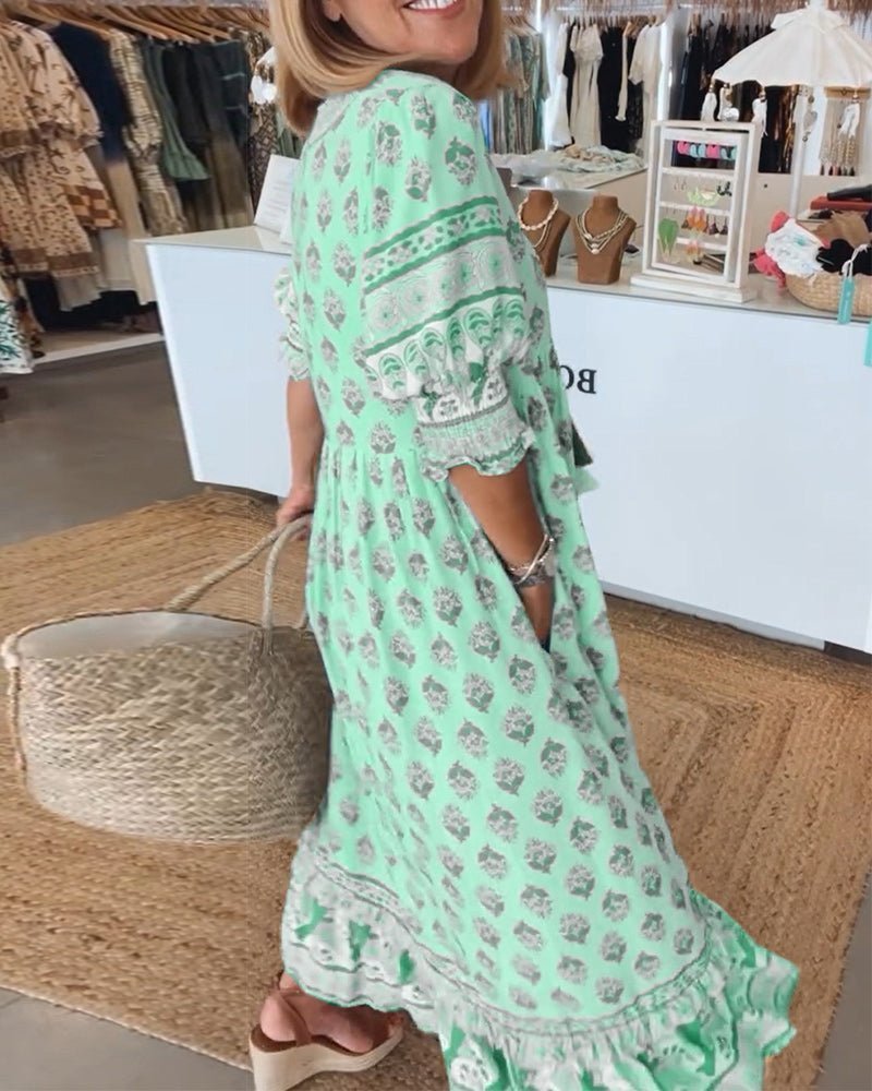 Mana | Robe chic à col V fleurie