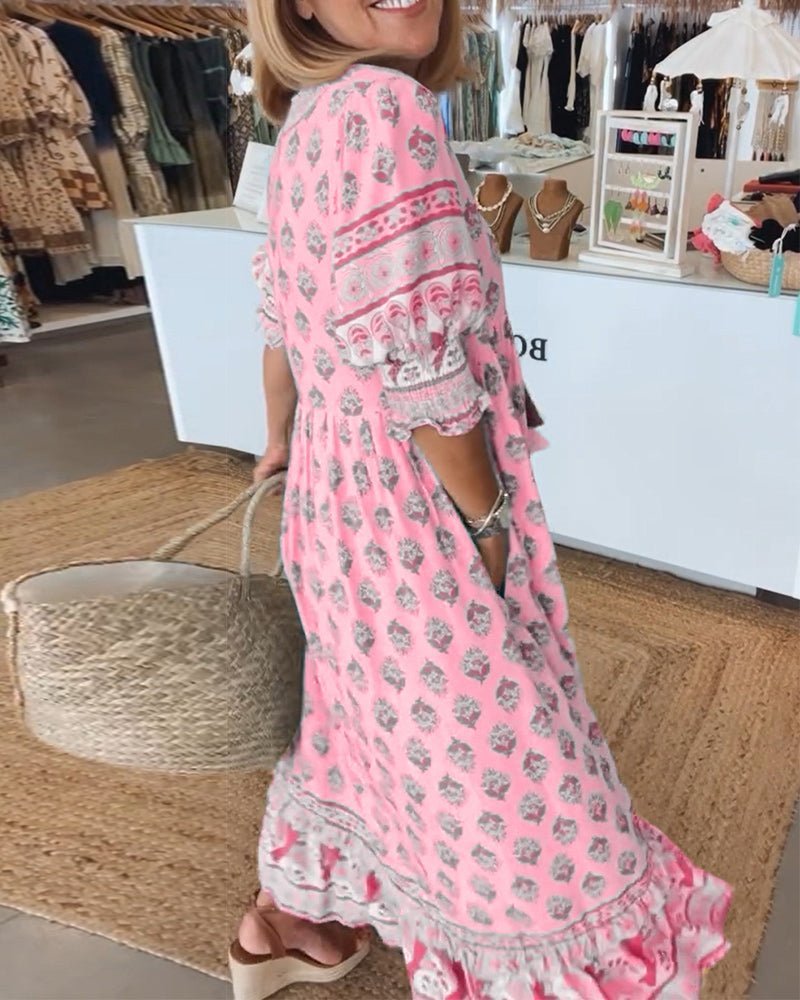 Mana | Robe chic à col V fleurie