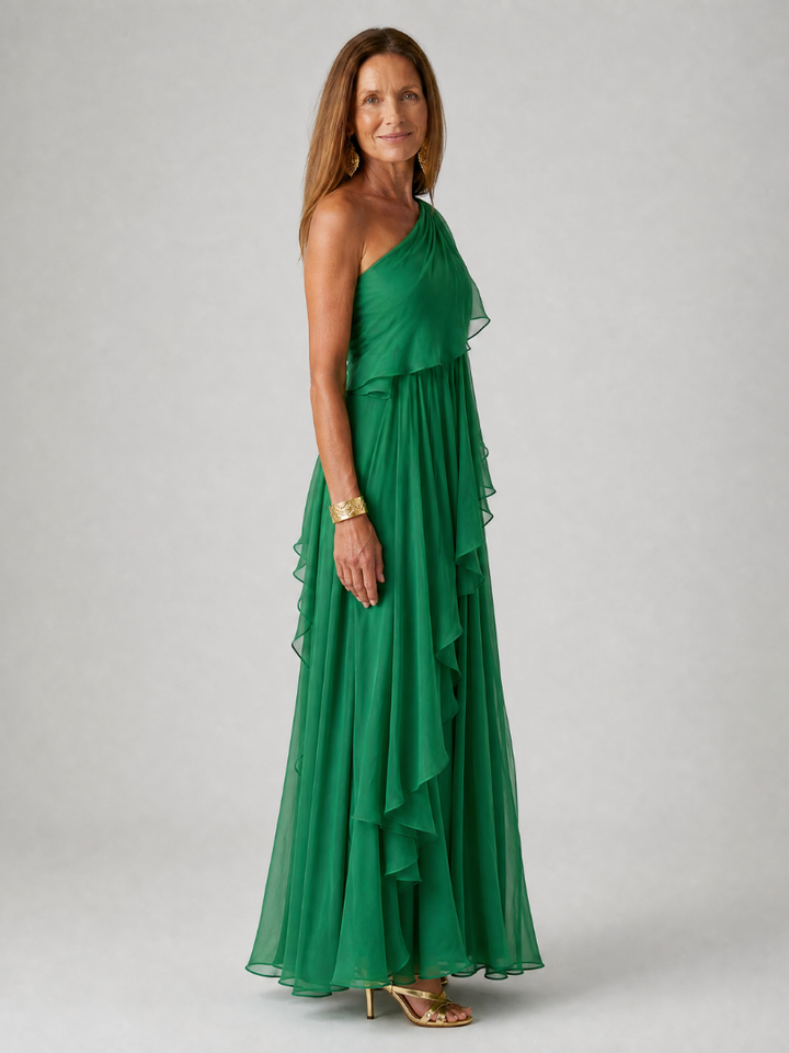 Talia | Robe Longue à Volants en Cascade