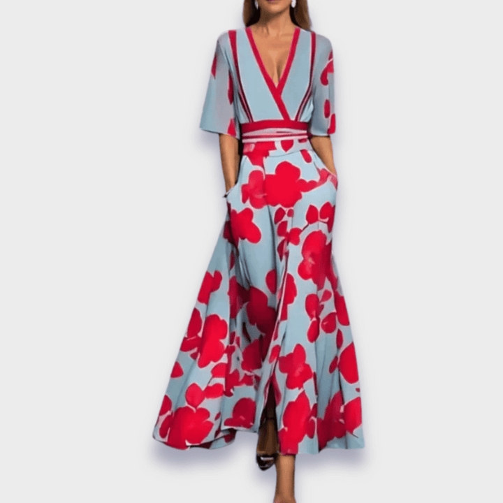 Eliana™ | Elegant Floral A-Line Dress