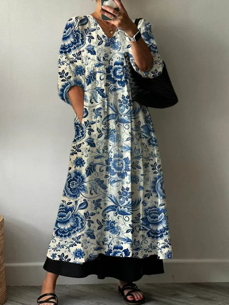 Magaly | Elegant Dress with Mia Print
