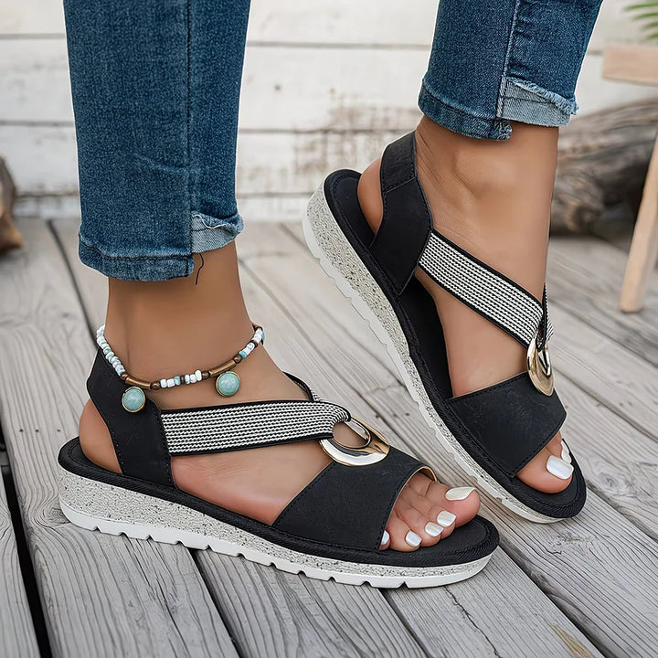 Skylar | Sandales Plates avec Boucle en Métal