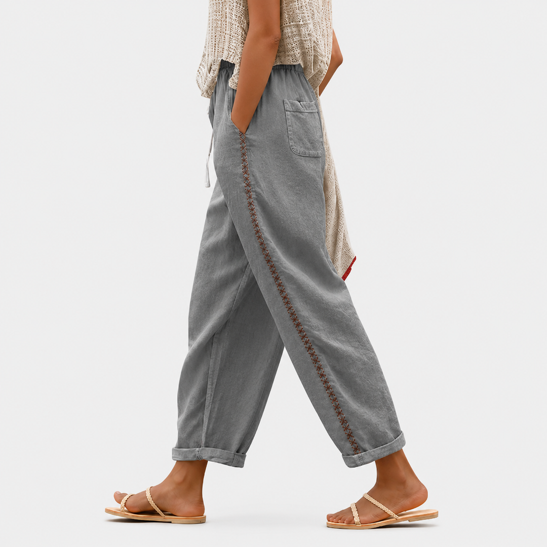 Pantalon avec Bordure Pierre