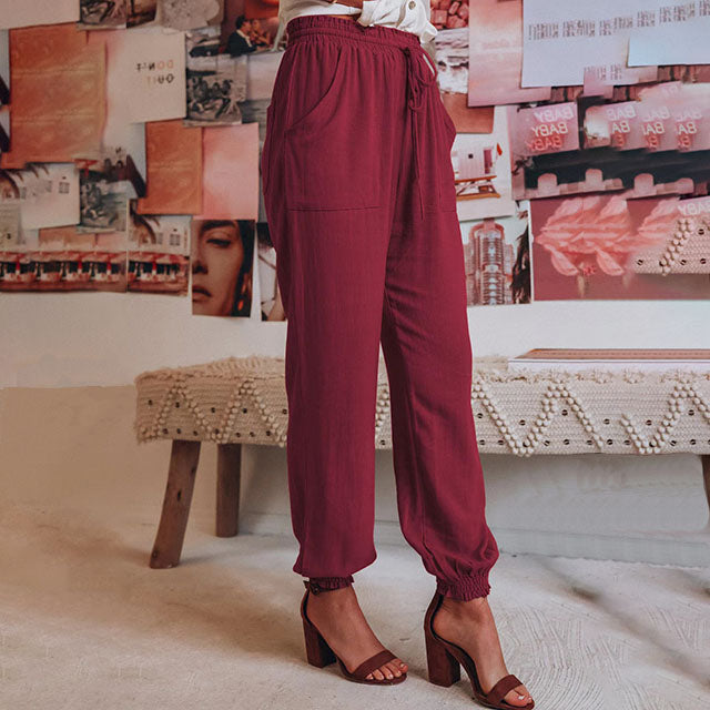 Kaeli – Pantalon Élégant avec Cordon de Serrage