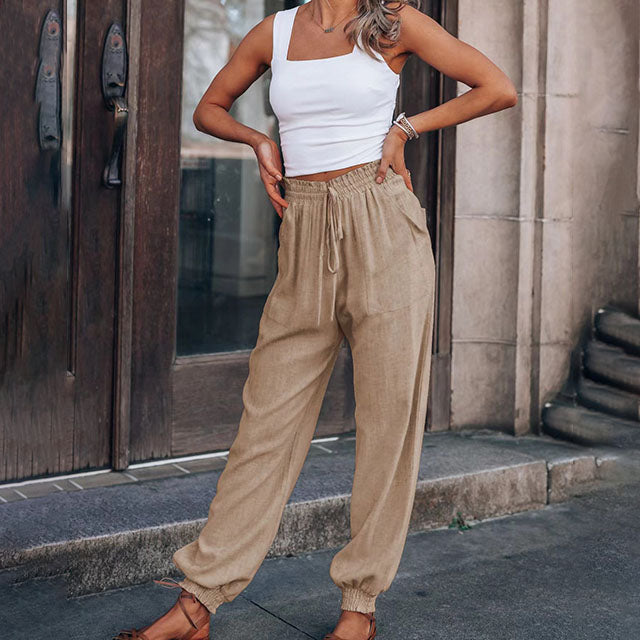 Kaeli – Pantalon Élégant avec Cordon de Serrage