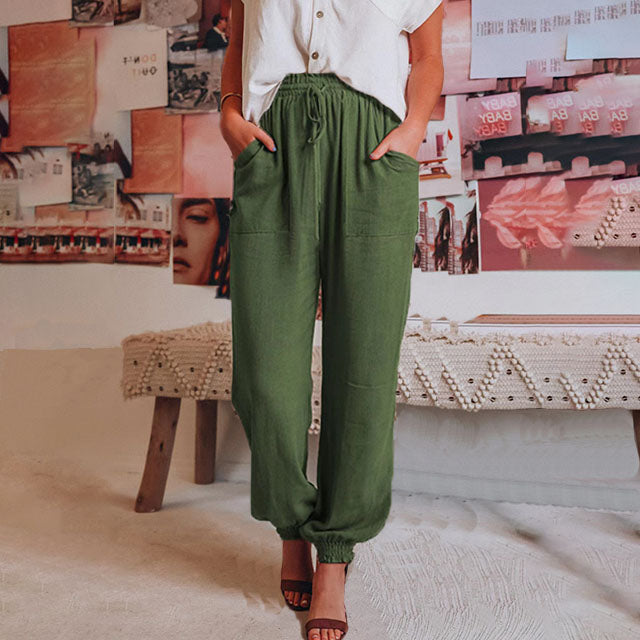 Kaeli – Pantalon Élégant avec Cordon de Serrage