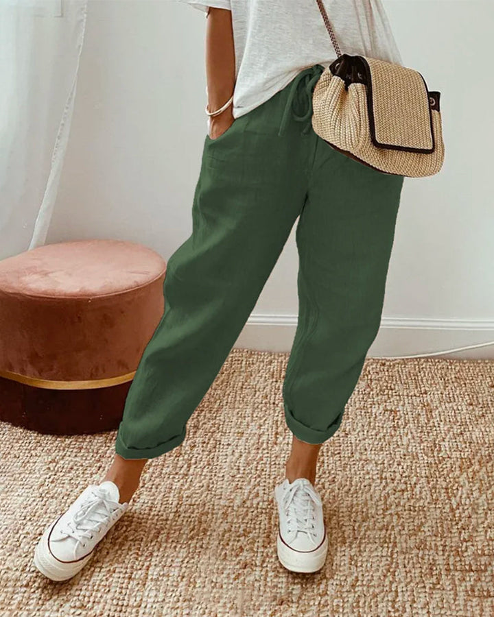 Lucie™ — Fluid Cotton and Linen Blend Trousers