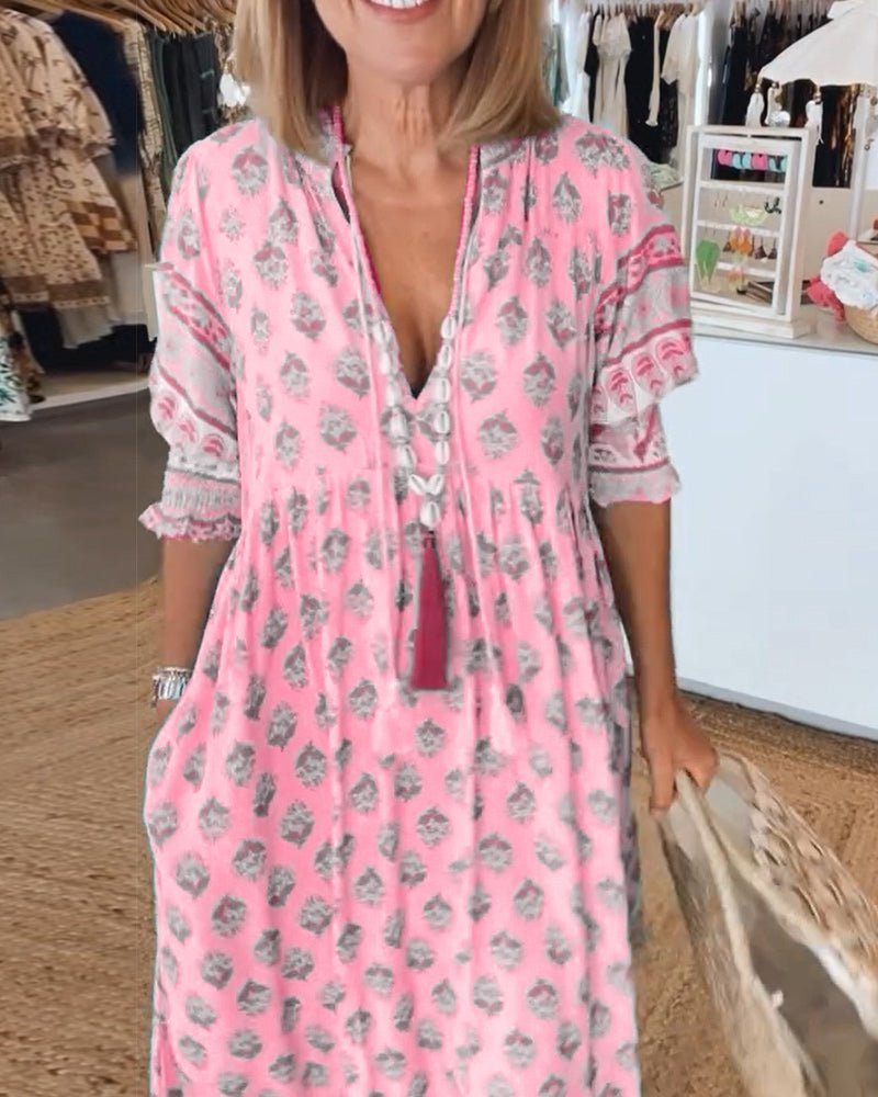 Mana | Robe chic à col V fleurie