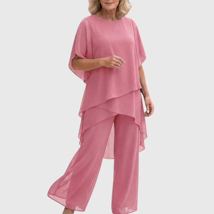 Linda | Two-Piece Set with Draped Palazzo Pants