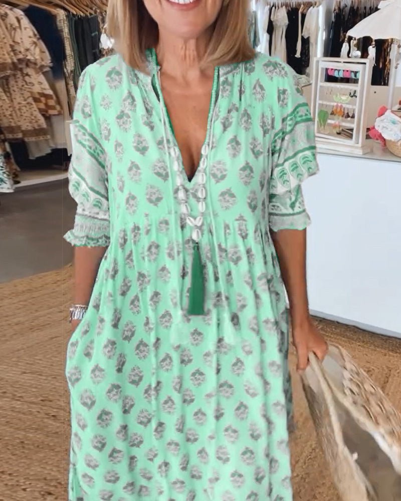 Mana | Robe chic à col V fleurie