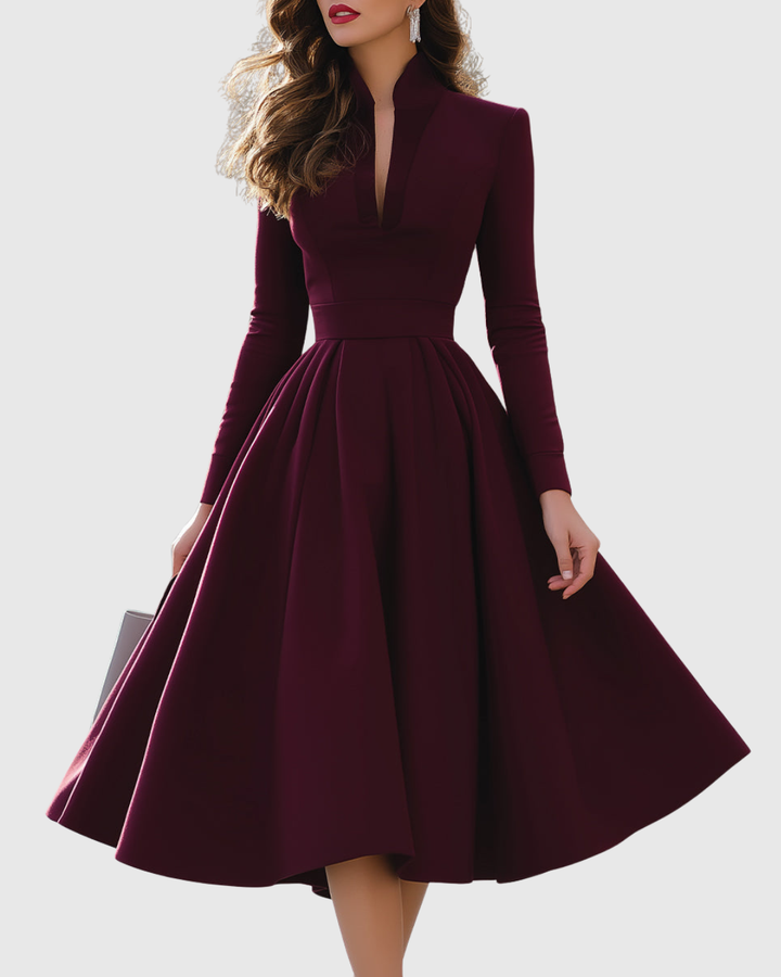 Avelina - V-Neck Midi Dress