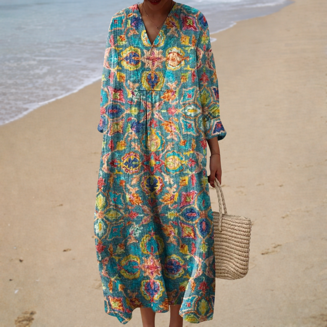 Sophie | Long Bohemian Print Dress