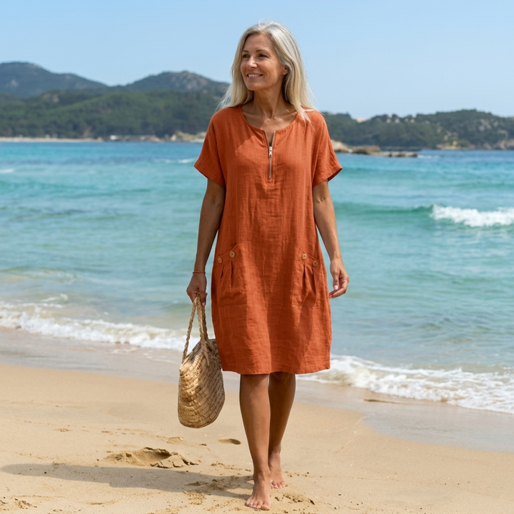 Pascale™ | Zip-Front Maxi Dress-