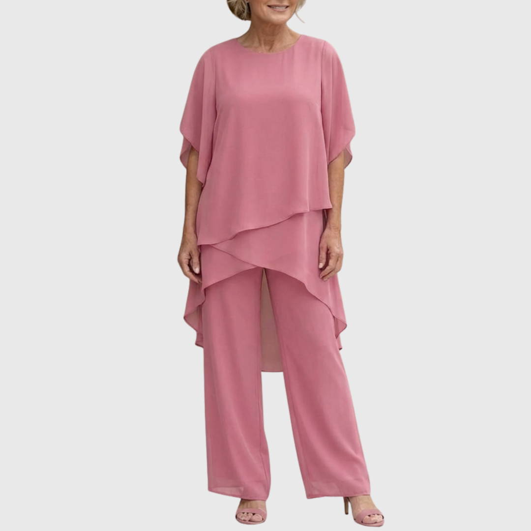 Linda | Two-Piece Set with Draped Palazzo Pants